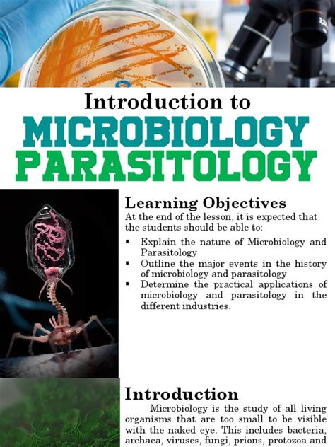 Sed 323 Lesson 1 Introduction To Microbiology And Parasitology Pdf Microbiology