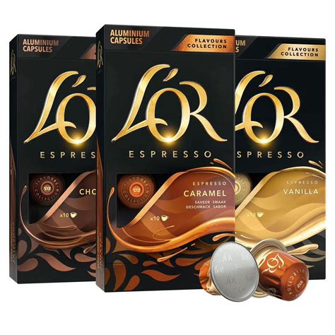 Espresso Capsules 30 Count Variety Pack Vanilla Chocolate Caramel Single Serve Aluminum Coffee