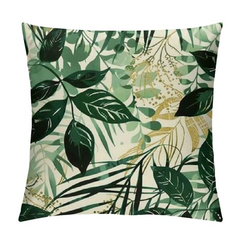 Nawypu Green Tropical Palm Leaves Throw Pillow Covers Set Of Tropical