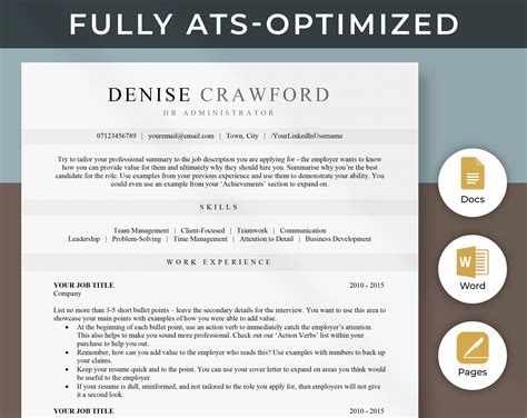 Ats Optimized Resume Template Free Many More Colours Backgrounds