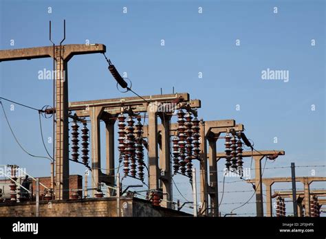 Electricity Sub Station Pylons Stock Photo Alamy