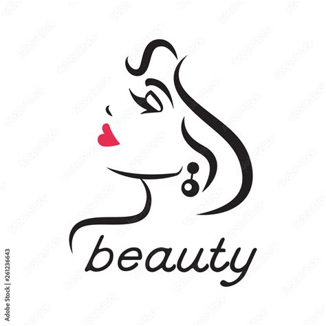 Glamorous Logo For A Beauty Salon Womans Face In Profile Closed Eyes