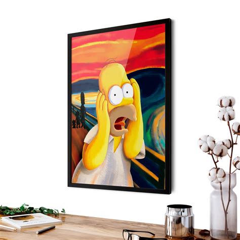 Quadro O Grito Homer Simpson Releitura Edvard Munch Vidro Shopee Brasil