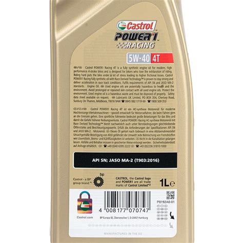 Huile Moteur Castrol POWER 1 RACING 4T 5W40 1 Universel Motoblouz