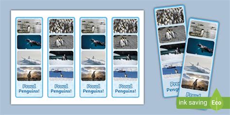 NEW Penguin Photo Strip Bookmarks L Enseignant A Fait