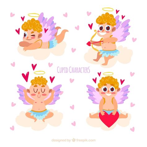 Colecci N De Personajes Planos De Cupido Vector Gratis