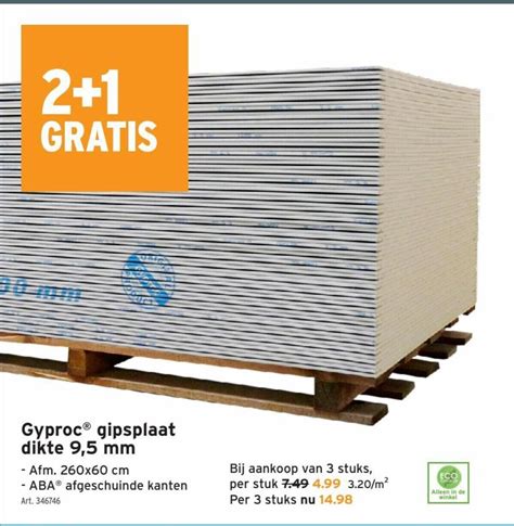 Gyproc Gipsplaat Dikte 9 5mm Promotie Bij GAMMA