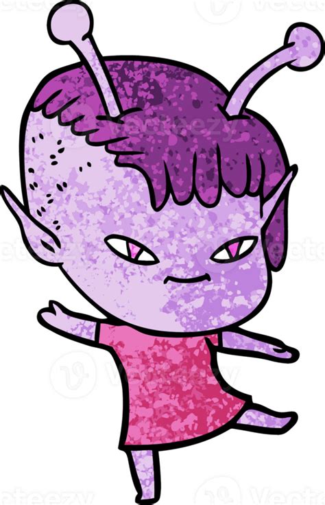 Cute Cartoon Alien Girl 42277115 Png