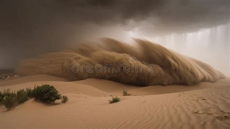 The Power Of Nature In Stunning Desert Sandstorm Generative AI Stock