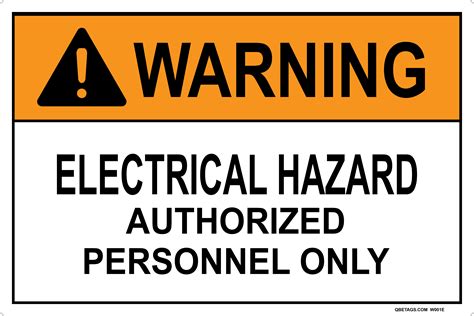 Warning Electrical Hazard Authorized Personnel Only Fast Production Ships Within 48 Hours