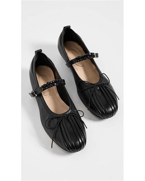 Simone Rocha Classic Pleated Toe Ballerinas In Black Lyst