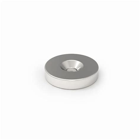 Custom N35 Neodymium Permanent Magnet With Countersunk Hole D34x4mm