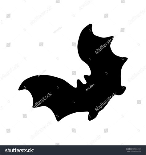 Black Silhouette Bat Vector Illustration Isolated Stock Vector (Royalty ...