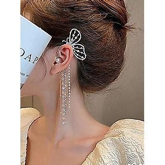 Zircon Butterfly Earrings For Women Butterfly Ear Cuff Rhinestone Wrap