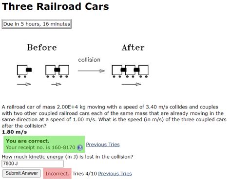 Solved A Railroad Car Of Mass E Kg Moving With A Speed Chegg