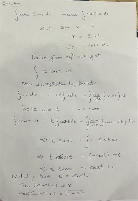 [solved] Integral Calculus Integration By Parts The Choice Of U And Du Course Hero