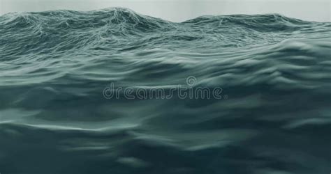 3d Render of Choppy Rough Sea with Waves and a Buoy in Storm Water ...