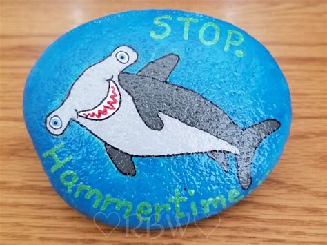 Kindness Rocks Painted Rocks Shark Rocks Shark Week Painted Shark