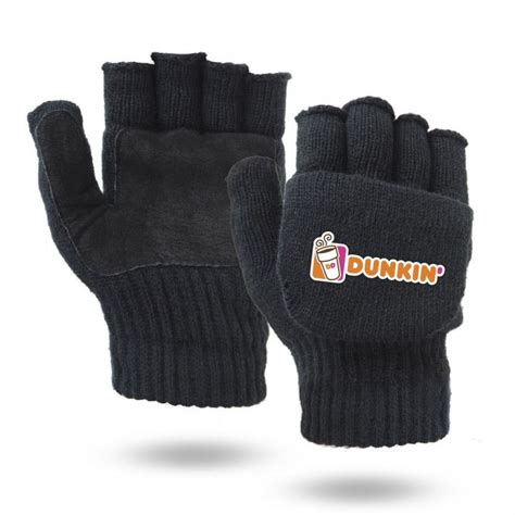 Custom Imprinted Black Glomitt Flip Mittens Promotional Gloves