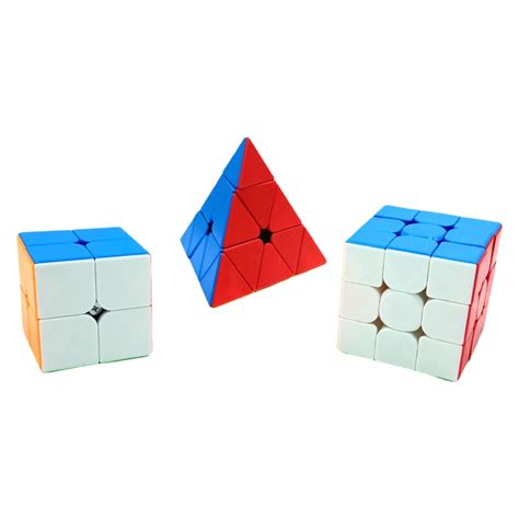 Kit Cubo Mágico 2x2 3x3 e pirâmide Profissional MoYu Submarino