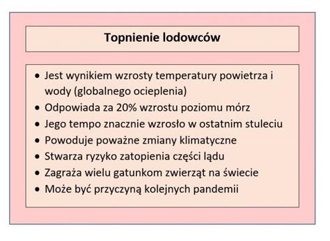 Topnienie lodowców przyczyny i skutki Zapobieganie topnieniu lodowców