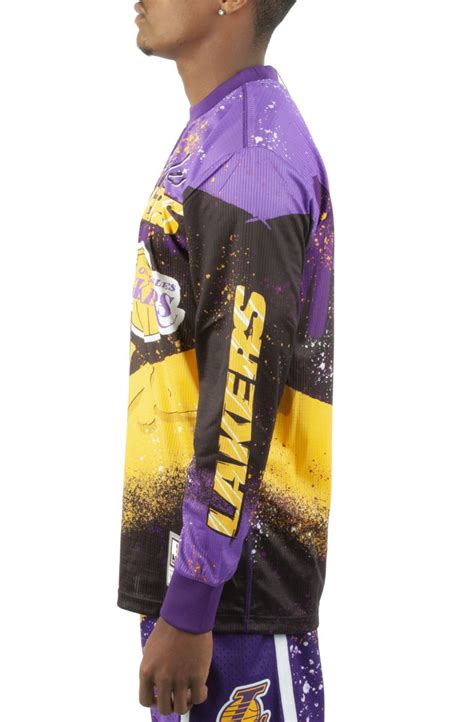 Mitchell Ness Los Angeles Lakers Hyper Hoops Moto Long Sleeve