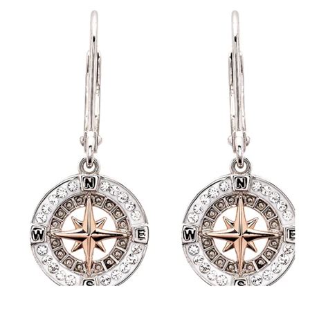 Compass Rose Drop Earrings With Crystals Ophiuroidea The O St