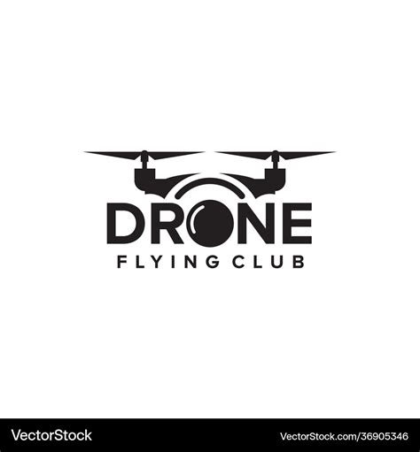 Drohne Fliegende Club Logo Design Template Vektorbild