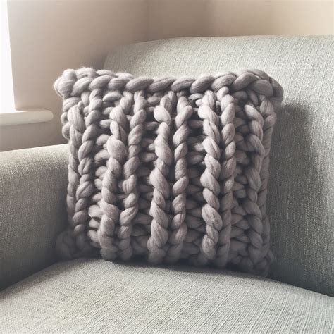 Chunky Knit Cushion In 9 Colours Grey Chunky Knit Cushion