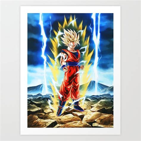 Full Power Goku Ssj2 Dragon Ball Art Print By Thehakaishin