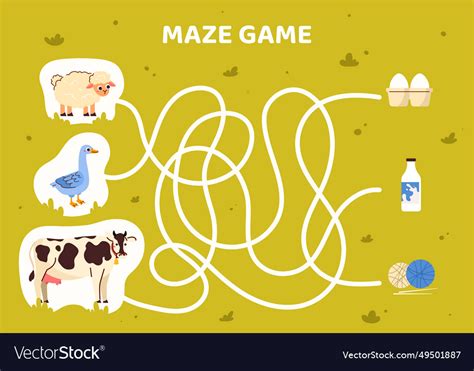 Maze Game Template Royalty Free Vector Image Vectorstock