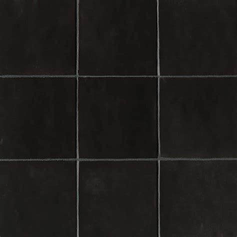 Bedrosians Sample-Cloe Glossy Black 5 in. x 5 in. Ceramic Wall Subway ...