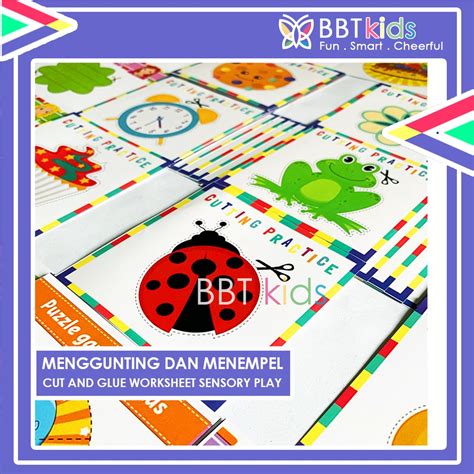 Jual Menggunting Dan Menempel 2 3 Tahun Cut And Glue Worksheet Sensory