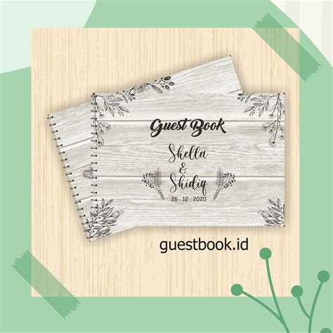 Jual Buku Tamu Undangan Rustic Elegant Guest Book Wedding Softcover