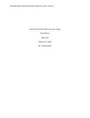 R Nelson Final Project Part Ii Milestone One Teams Mba Docx