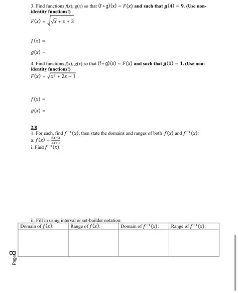 Solved 3 Find Functions F X G X So That F∘g X F X And