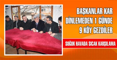 Başkanlar kar dinlemedi Bir günde 9 köy gezdi