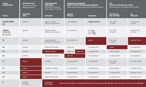 Beef Grading Scale