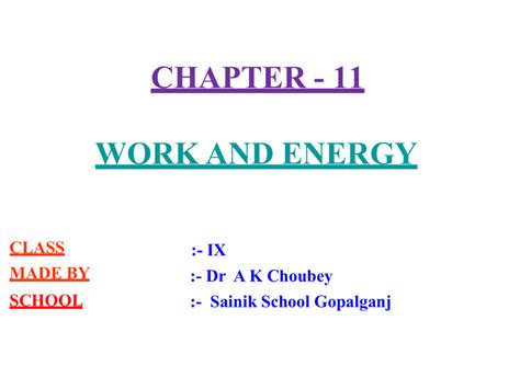 Class 9 Work Energy Ppt