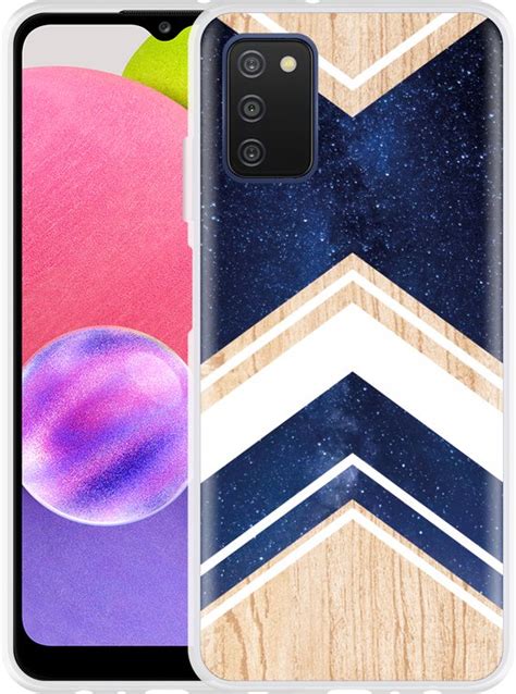 Cazy Hoesje Geschikt Voor Samsung Galaxy A03s Space Wood Bol