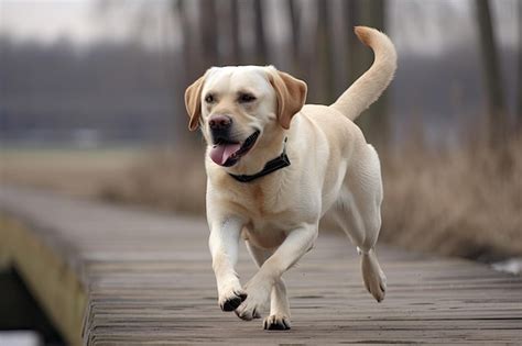 C O Da Ra A Labrador Correndo Feliz No Campo Ai Generative Foto Premium