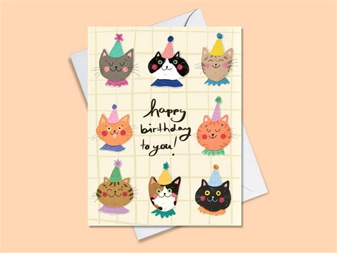 Cat Birthday Card Birthday Cat Card Cat Lover Birthday - Etsy