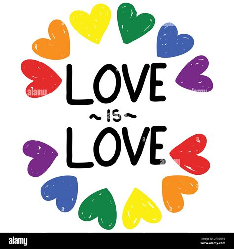 Love Is Love Inspirational Gay Pride Poster With Rainbow Spectrum