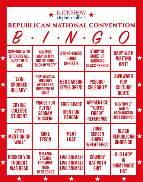 Colbert Posts Rnc Bingo Card Just In Time For Trumps Speech Tonight