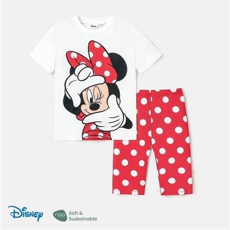 Disney Minnie Mouse Girls Graphic Tee With Dotted Leggings Shorts T