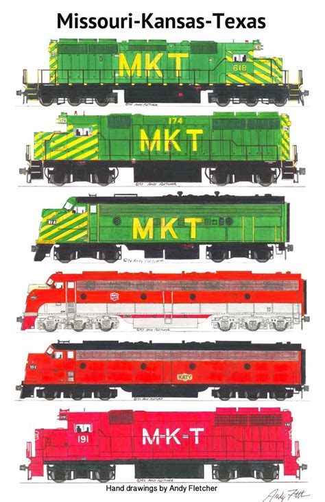 6 Hand Drawn Mkt Locomotive Drawings By Andy Fletcher Train Layouts