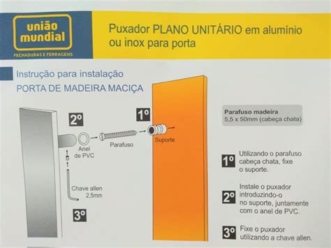 Puxador Inox Plano Reto Duplo Polido Uni O Mundial