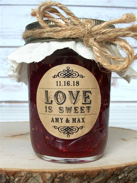 Colorful Adhesive Canning Jar Labels Love Is Sweet Wedding Jam Jar