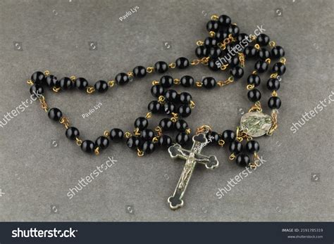 Catholic Rosary Beads Black Rosary Closeup Stock Photo 2191785319 ...