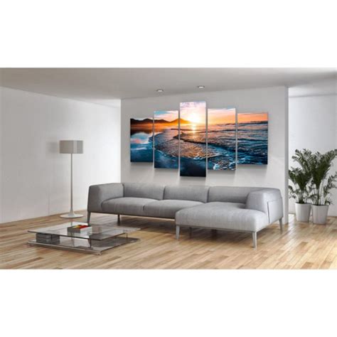 Conjunto Quadros Decorativos Mosaico Caixa Alta Praia Paisagem Luz Do